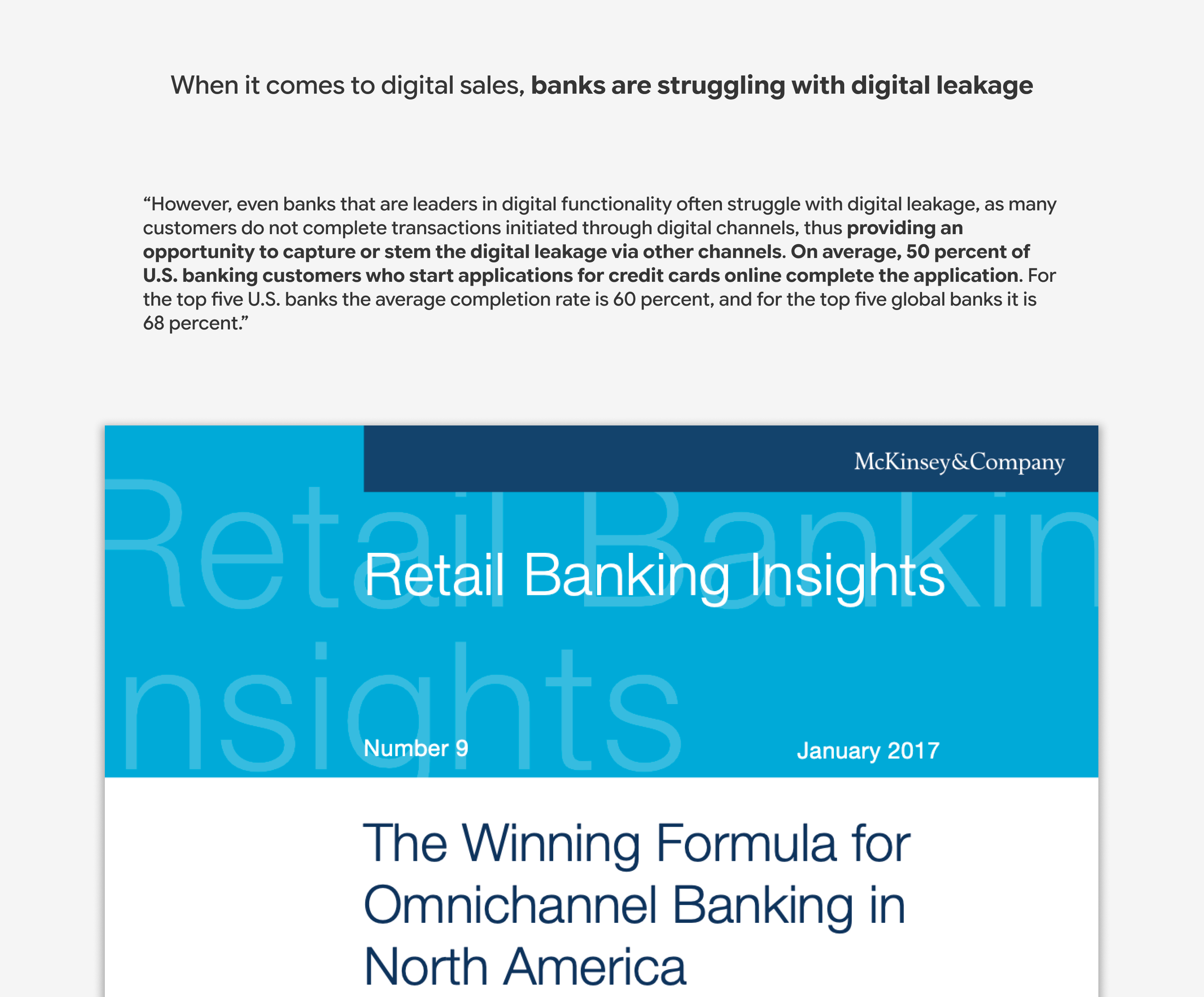 When it comes to digital sales, banks are struggling with digital leakage