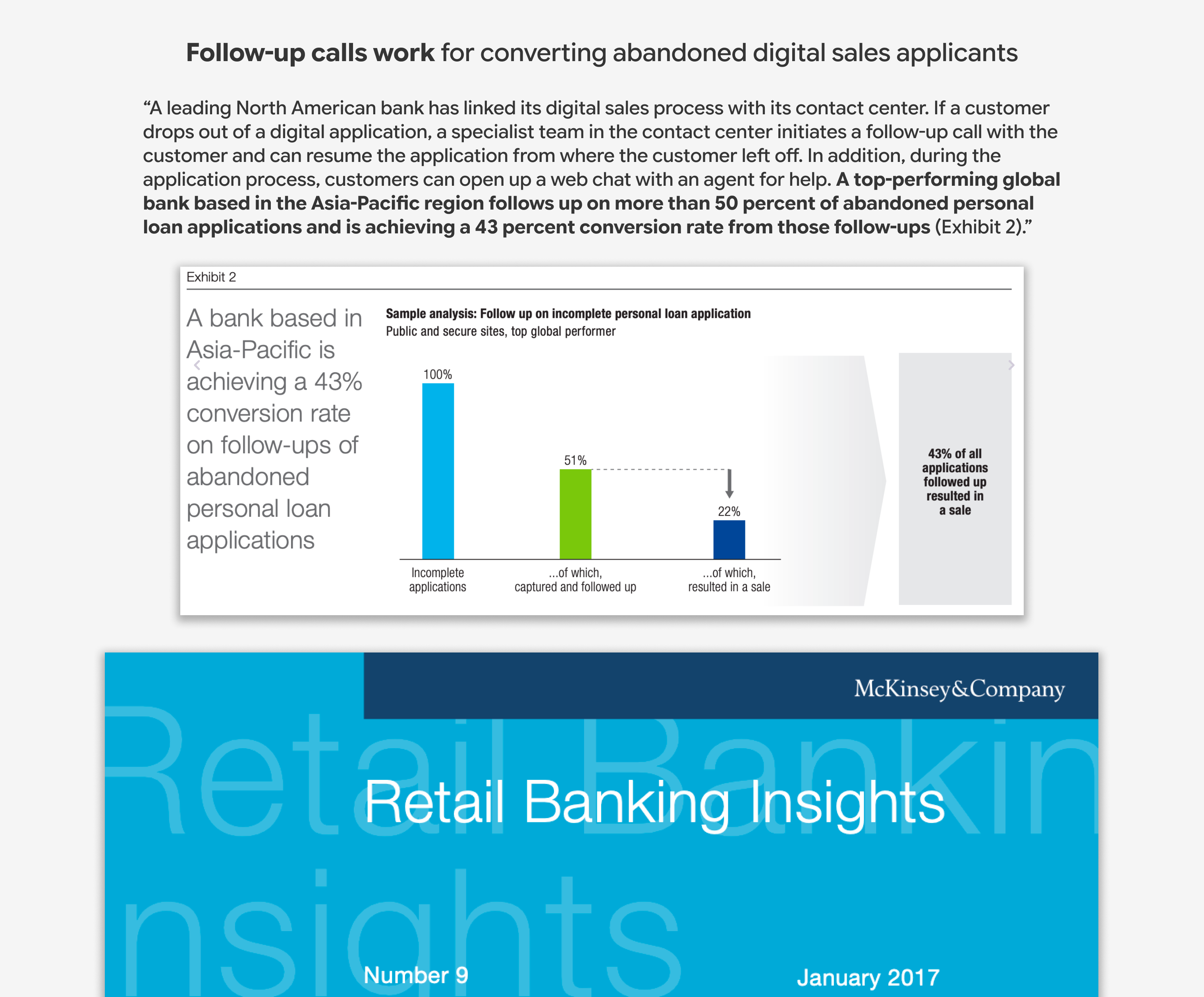 Follow-up calls work for converting abandoned digital sales applicants