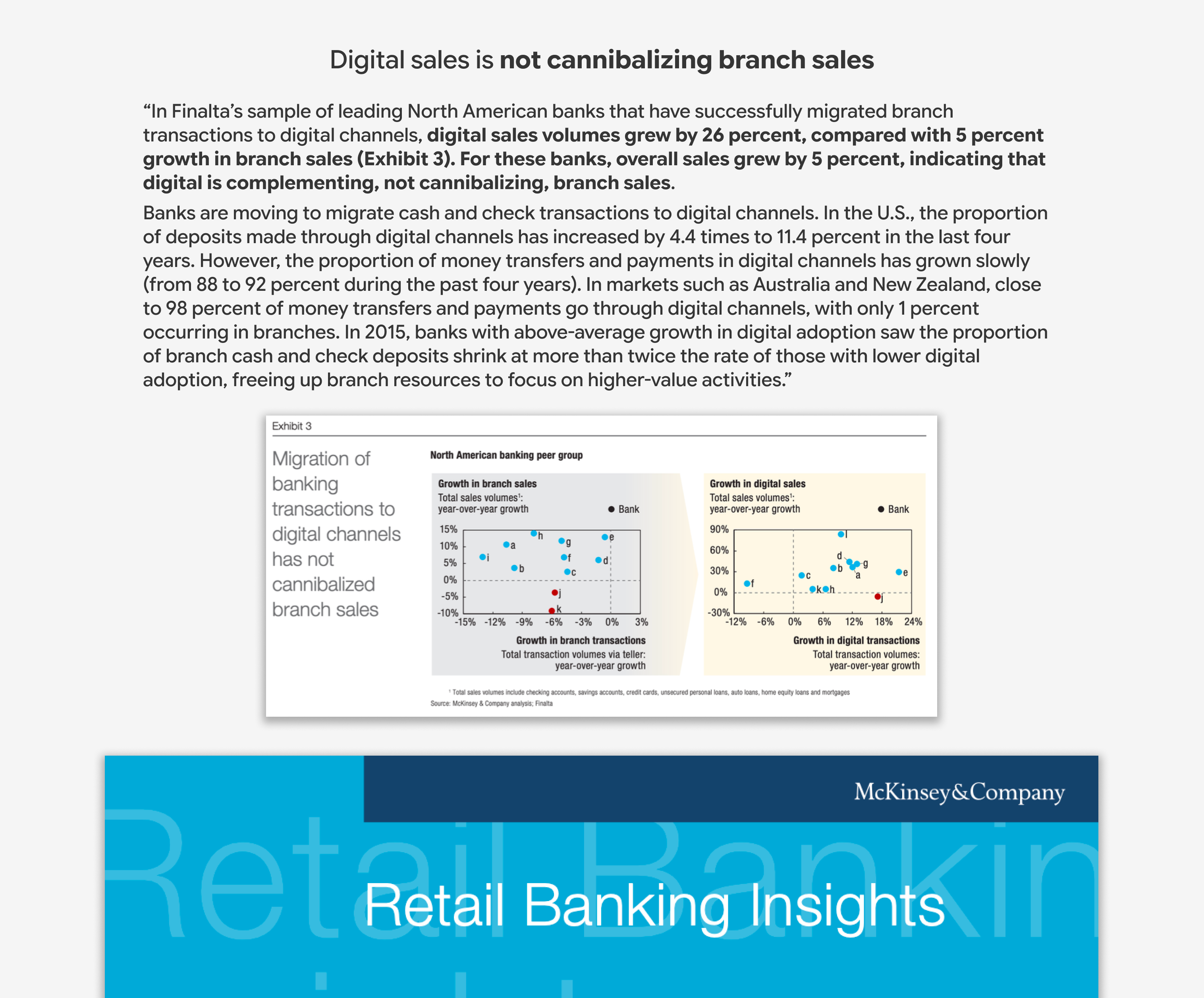Digital sales is not cannibalizing branch sales