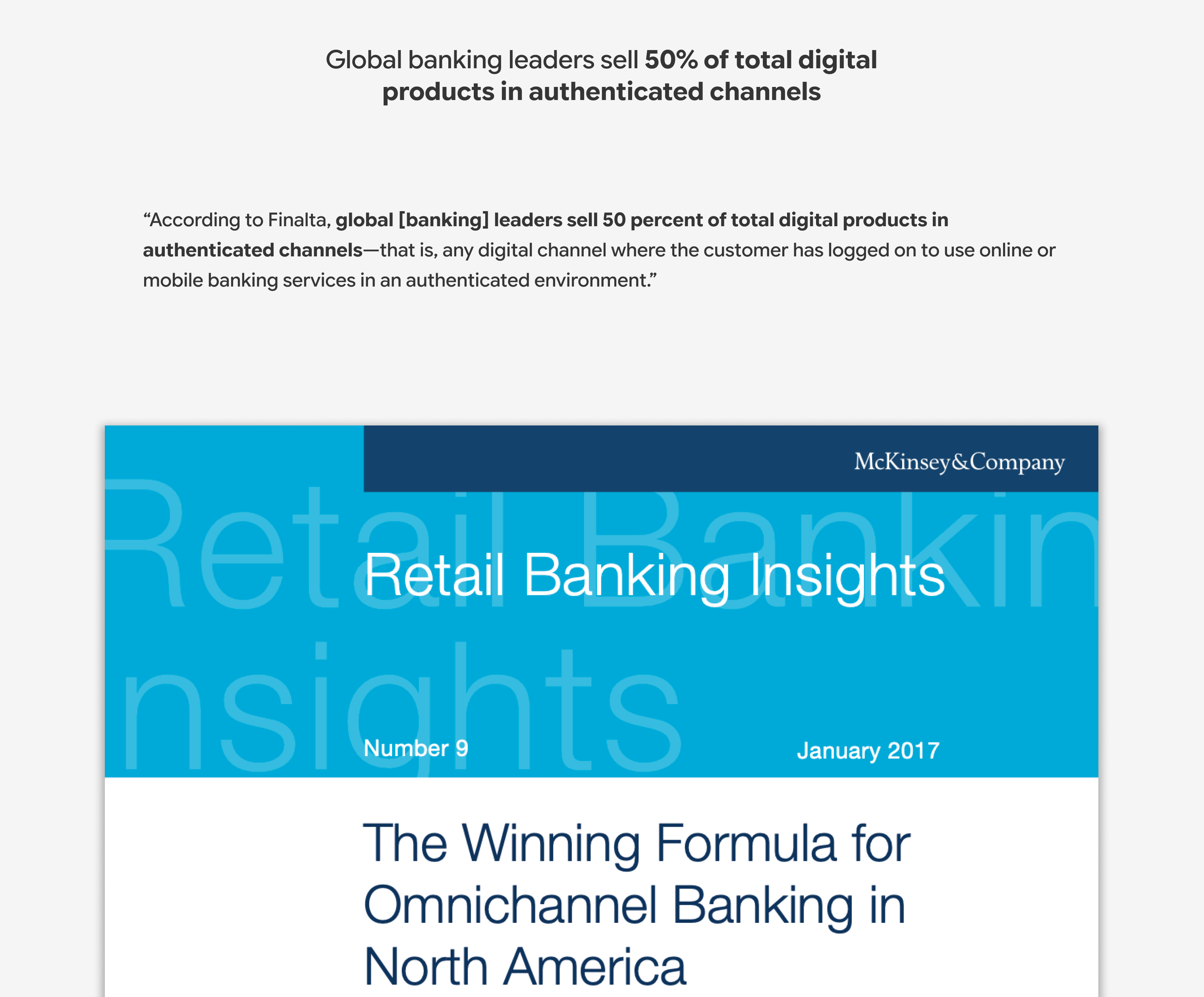 Global banking leaders sell 50% of total digital products in authenticated channels